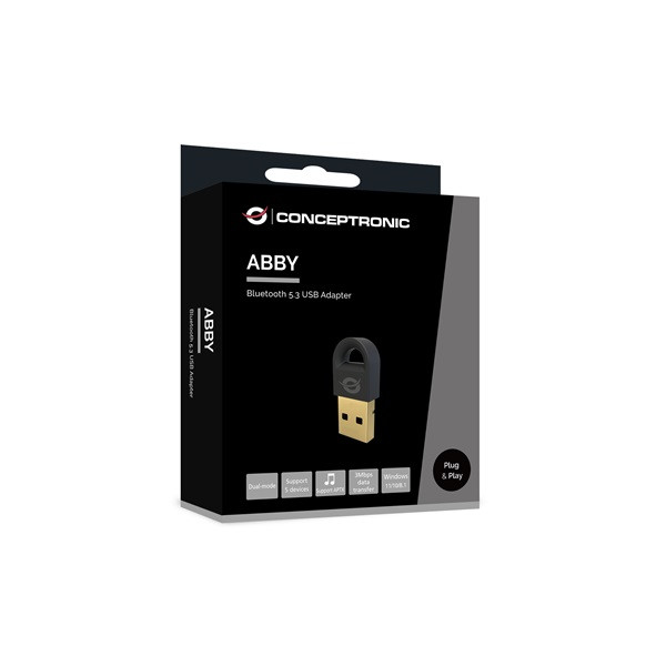 Conceptronic bluetooth adapter - abby16b (bluetooth 5.3, távolság: max.: 20m, fekete)