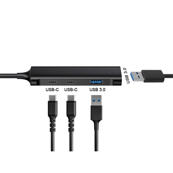 Conceptronic usb hub - hubbies12b (4 port, usb-c to 2x usb-c+2x usb-a, fekete)
