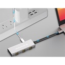 Conceptronic usb hub - hubbies17g (4 port, usb-c to 4x usb-c+3x usb-a, szürke)