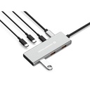 Conceptronic usb hub - hubbies17g (4 port, usb-c to 4x usb-c+3x usb-a, szürke)