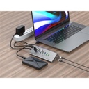 Conceptronic usb hub - hubbies18g (10 port, usb-a/c to 2x usb-c+8x usb-a, külső táp, szürke)