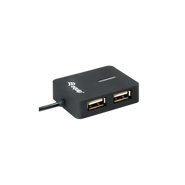 Equip-life usb hub - 128952 (4 port, usb2.0, usb tápellátás, kompakt dizájn, fekete)