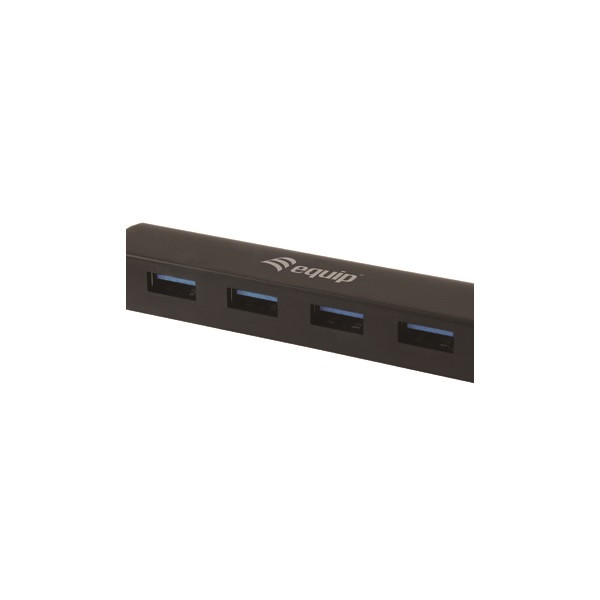 Equip-life usb hub - 128953 (4 port, usb3.0, usb tápellátás, kompakt dizájn, fekete)