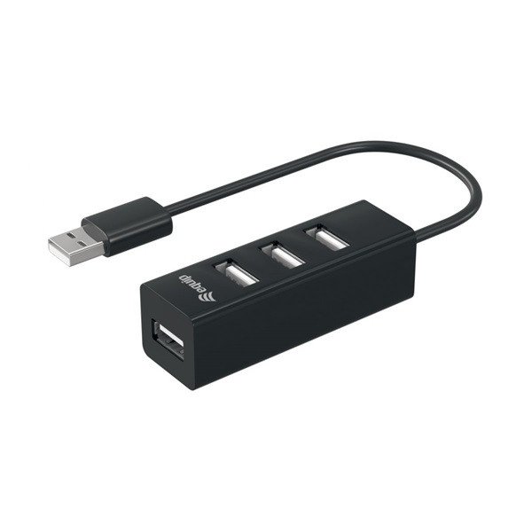 Equip-life usb hub - 128955 (4 port, usb2.0, usb tápellátás, kompakt dizájn, fekete)
