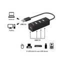 Equip-life usb hub - 128955 (4 port, usb2.0, usb tápellátás, kompakt dizájn, fekete)