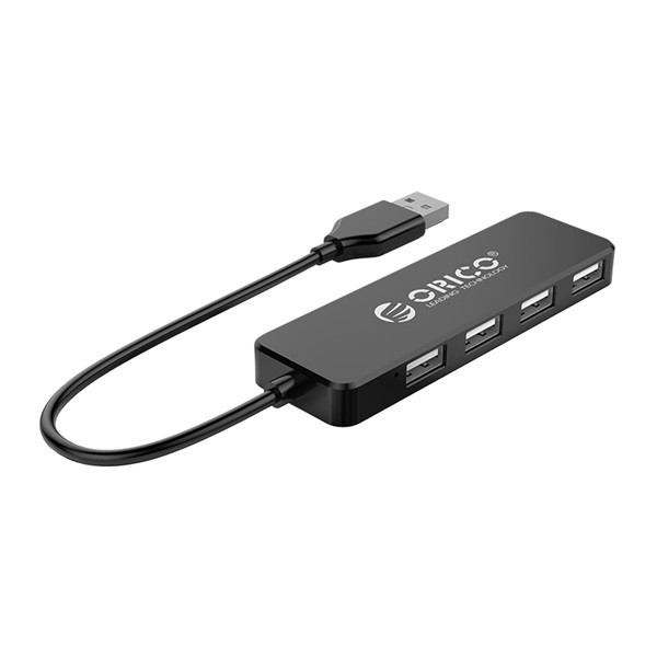 Orico usb2.0 hub - fl01-bk/99/ (4 port, bemenet: usb-a, kimenet: 4xusb-a, fekete)