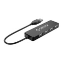 Orico usb2.0 hub - fl01-bk/99/ (4 port, bemenet: usb-a, kimenet: 4xusb-a, fekete)