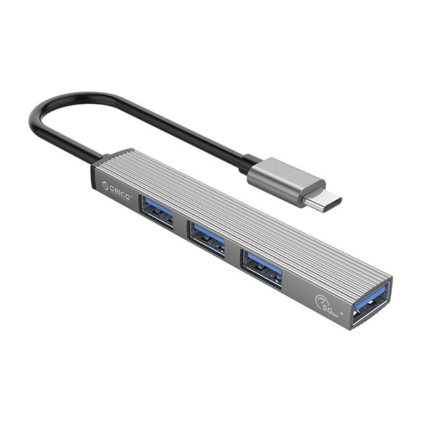 Orico usb3.0 hub - ah-13-gy/26/ (4 port, bemenet: usb-c, kimenet: 1xusb-a 3.0, 3xusb-a 2.0, ezüst)
