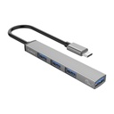 Orico usb3.0 hub - ah-13-gy/26/ (4 port, bemenet: usb-c, kimenet: 1xusb-a 3.0, 3xusb-a 2.0, ezüst)