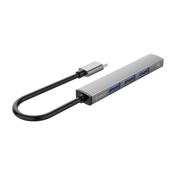 Orico usb3.0 hub - ah-13-gy/26/ (4 port, bemenet: usb-c, kimenet: 1xusb-a 3.0, 3xusb-a 2.0, ezüst)