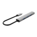 Orico usb3.0 hub - ah-13-gy/26/ (4 port, bemenet: usb-c, kimenet: 1xusb-a 3.0, 3xusb-a 2.0, ezüst)