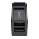 Orico usb3.0 hub - mini-u32-bk/8/ (3 port, bemenet: usb-a, kimenet: 1xusb-a3.0+2xusb-a2.0,  fekete)