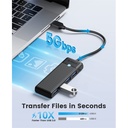 Orico usb3.0 hub - papw4a-u3-015-bk (4 port, bemenet: usb-a, kimenet: 4xusb-a3.0, fekete)