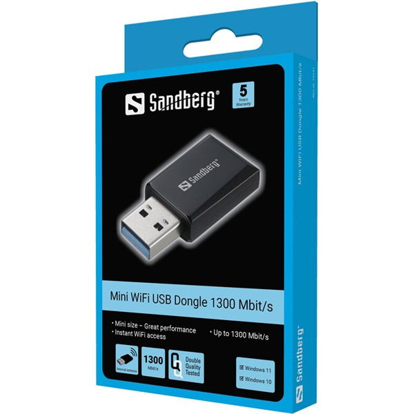 Sandberg bluetooth adapter - mini wifi dongle 1300 mbit/s