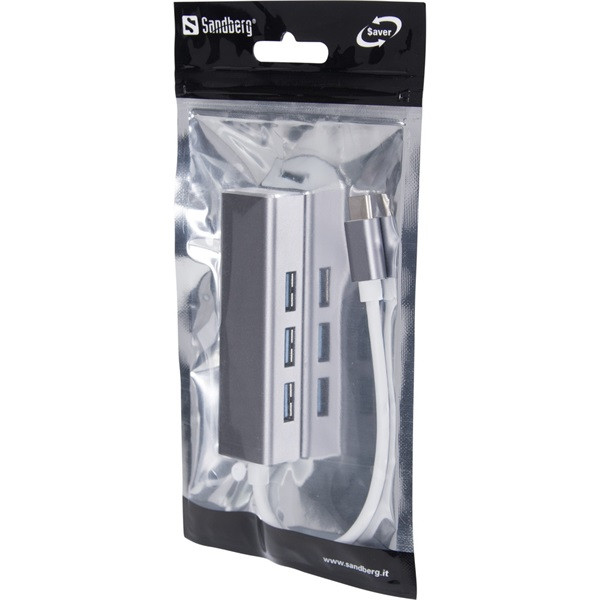 Sandberg usb hub - usb-c to 4 x usb 3.0 hub saver (usb-c bemenet; 4xusb3.0 kimenet)