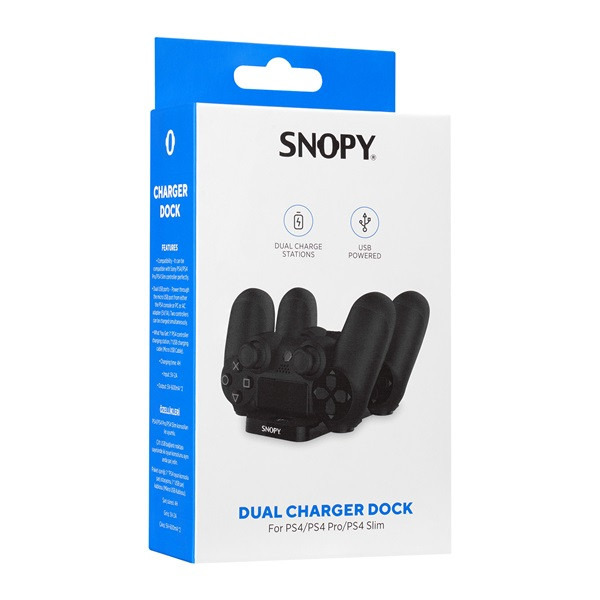 Snopy gamepad töltő - sg-ps4 (dokkoló 2x ps4 kontroller töltéséhez, fekete)