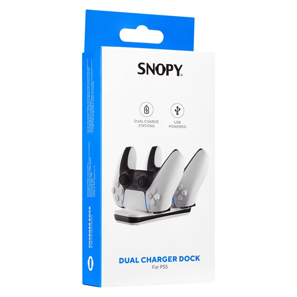 Snopy gamepad töltő - sg-ps5 (dokkoló 2x ps5 kontroller töltéséhez, fehér)