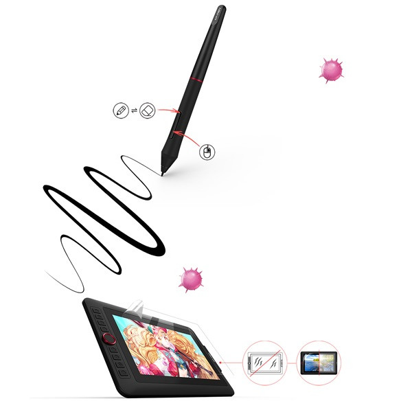 Xp-pen grafikus kijelző - artist 13.3 pro (13,3", ips, 16:9, 1920x1080, 5080 lpi, ps 8192, 220 rps, 8 gomb)