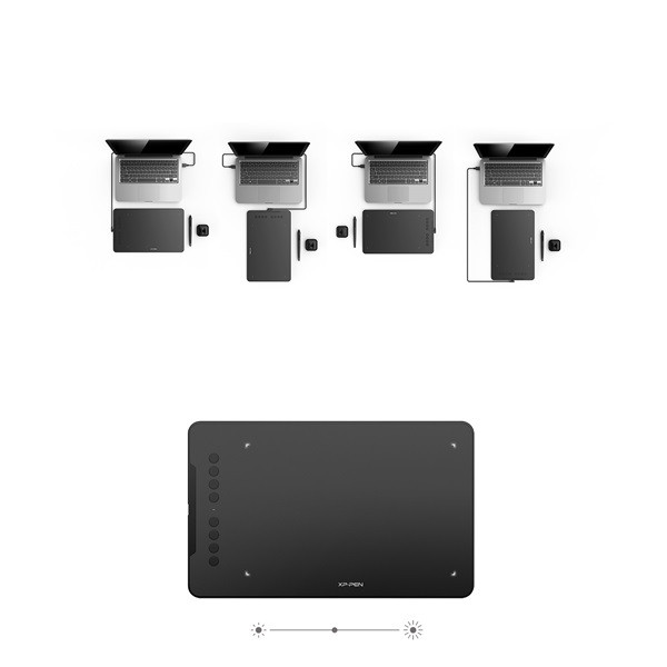 Xp-pen grafikus tábla - deco 01v2 (10"x6,25", 5080 lpi, ps 8192, 200 rps, 8 gomb, usb)
