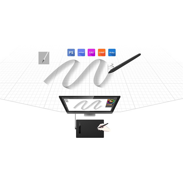 Xp-pen grafikus tábla - star g960s plus (9"x6", 5080 lpi, ps 8192, 230 rps, 4 gomb, usb)