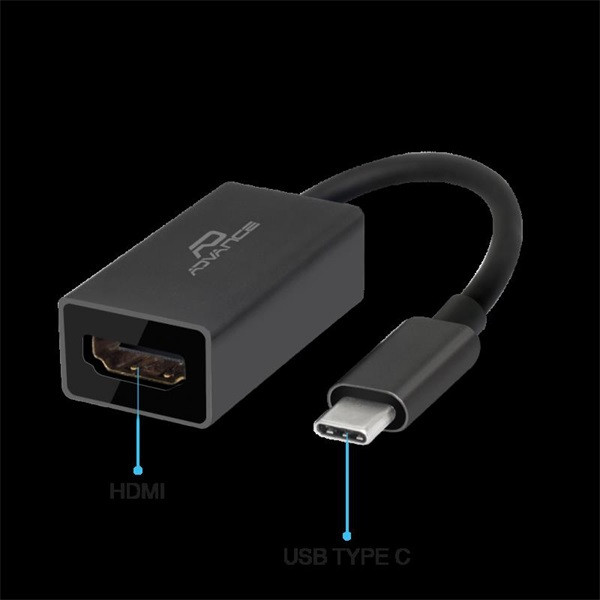 Advance átakakító - hdmi 4k adapter (usb-c to hdmi, fekete)