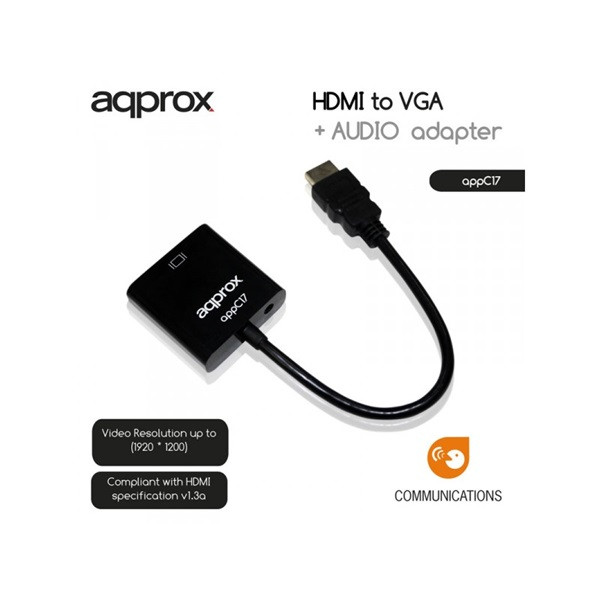 Approx átalakító - hdmi to vga + audio adapter
