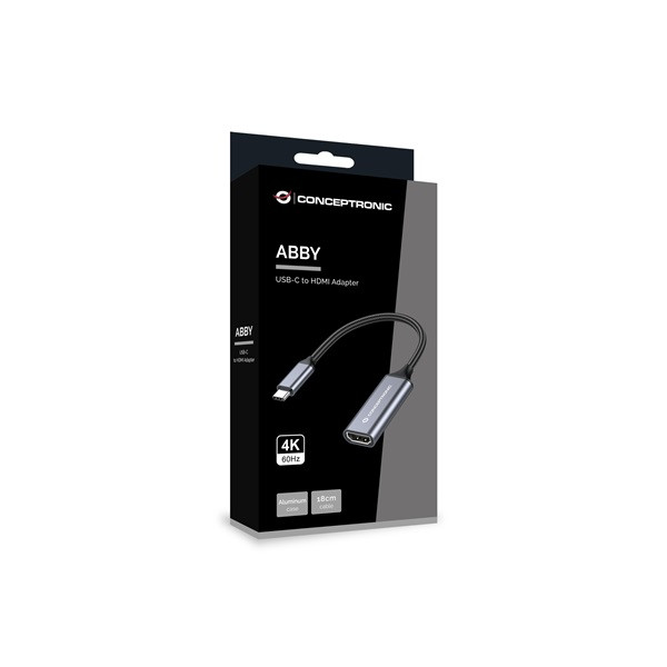 Conceptronic kábel - abby09g (usb-c to hdmi, 4k/60hz, szürke)