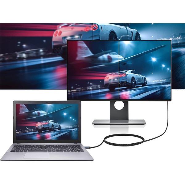 Conceptronic kábel - abby10g (usb-c to hdmi, 4k/60hz, harisnyázott, fekete, 2m)