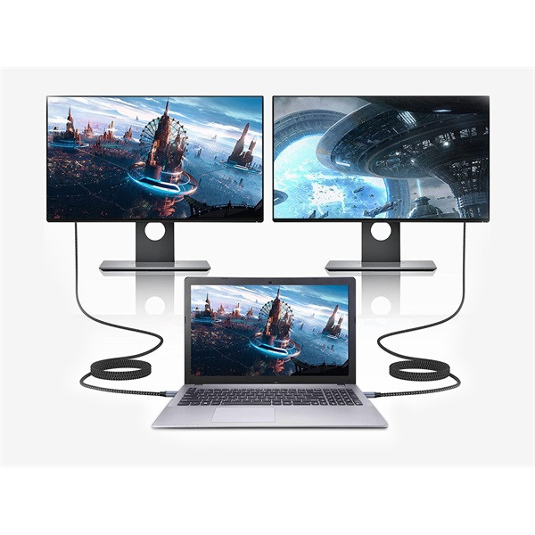Conceptronic kábel - abby10g (usb-c to hdmi, 4k/60hz, harisnyázott, fekete, 2m)