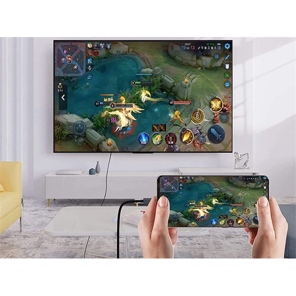 Conceptronic kábel - abby10g (usb-c to hdmi, 4k/60hz, harisnyázott, fekete, 2m)