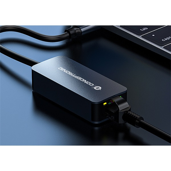 Conceptronic kábel - abby12gc (usb-c to rj-45, 2,5 gbit, wake-on-lan, szürke)