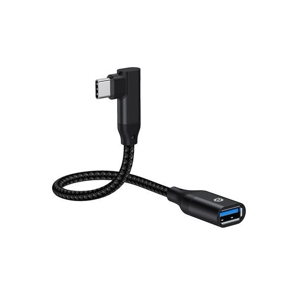 Conceptronic kábel - abby19b (usb-c to usb-a, 10 gbps, 90° fordított csatlakozó, fekete)