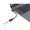 Conceptronic kábel - abby19b (usb-c to usb-a, 10 gbps, 90° fordított csatlakozó, fekete)