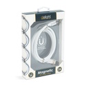 Delight kábel - microusb mágneses adat és töltőkábel, 2a, 1,2m, fehér