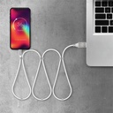 Delight kábel - microusb mágneses adat és töltőkábel, 2a, 1,2m, fehér