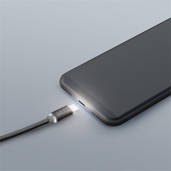 Delight kábel - usb type-c töltőkábel, 1m, fekete