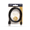 Delight kábel - usb-c töltőkábel (usb-c apa be-/kimenet; 2m, fekete)