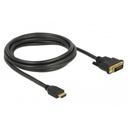 Delock átalakító kábel - 85654 (hdmi - dvi (24+1), apa/apa, kétírányú, 2m)