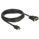 Delock átalakító kábel - 85655 (hdmi - dvi (24+1), apa/apa, kétírányú, 3m)