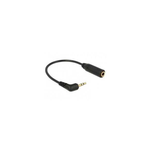 Delock kábel - 65672 (2.5 mm jack, 3 pin, forgatott -> 3.5 mm jack, 3 pin, apa/anya, 0,2m)