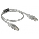 Delock kábel - 82057 (usb2.0, a-b nyomtató kábel, apa/apa, ferrit, 0,5m)