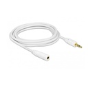 Delock kábel - 83769 (3,5 mm jack hosszabbító kábel, apa/anya, 3 pin, fehér, 3m)