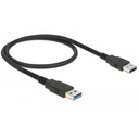 Delock kábel - 84888 (usb-a - usb-a, apa/apa, fekete, 0,5m)