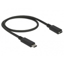 Delock kábel - 85532 (usb 3.1 gen 1 type-c -> usb 3.1 gen 1 type-c, apa/anya, fekete 0,5m)