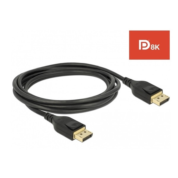 Delock kábel - 85660 (displayport > displayport, apa/apa, 8k@60hz, 8k tanúsítvánnyal, 2m)