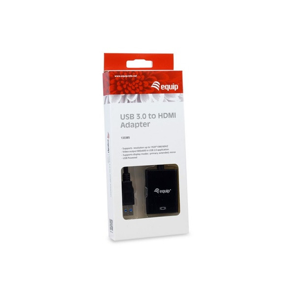 Equip átalakító - 133385 (usb-a3.0 to hdmi, fekete)