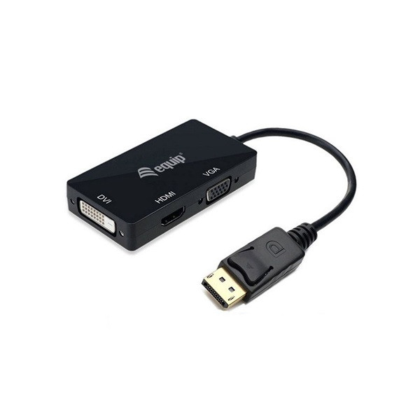 Equip átalakító - 133441 (displayport to vga/hdmi/dvi, fekete)