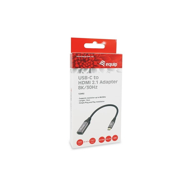 Equip átalakító - 133492 (usb-c to hdmi2.1, 8k/60hz, szürke)