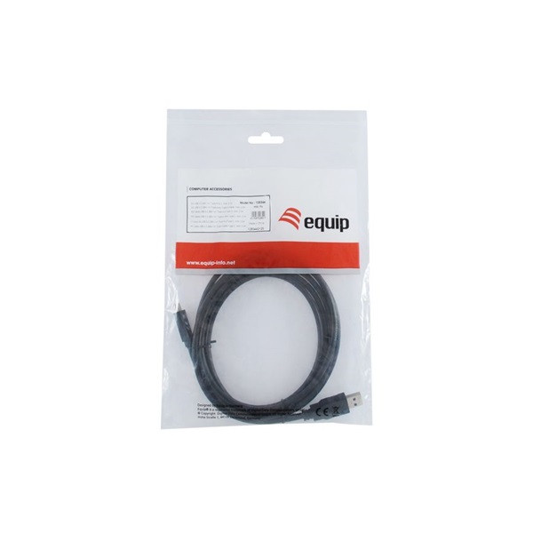 Equip átalakító kábel - 128345 (usb-c 3.2 gen1 to usb-a, apa/apa, fekete, 0,5m)