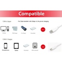 Equip átalakító kábel - 128364 (usb-c 3.2 gen1 to usb-a, apa/apa, fehér, 2m)